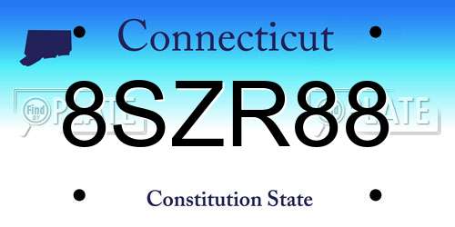 8SZR88 Connecticut License Plate