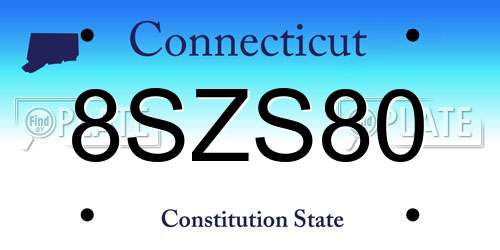 8SZS80 Connecticut License Plate