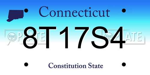 8T17S4 Connecticut License Plate