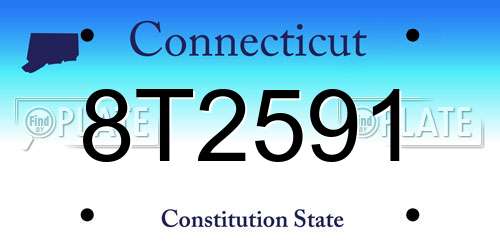 8T2591 Connecticut License Plate