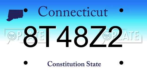 8T48Z2 Connecticut License Plate