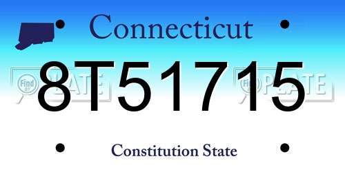 8T51715 Connecticut License Plate