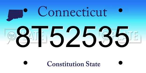 8T52535 Connecticut License Plate