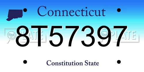 8T57397 Connecticut License Plate