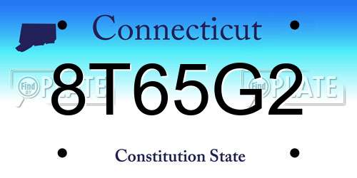 8T65G2 Connecticut License Plate