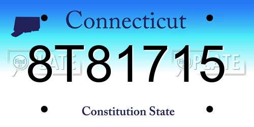 8T81715 Connecticut License Plate
