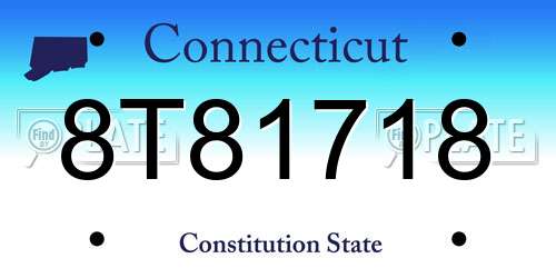 8T81718 Connecticut License Plate
