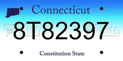 8T82397 Connecticut License Plate