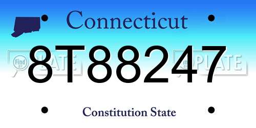 8T88247 Connecticut License Plate