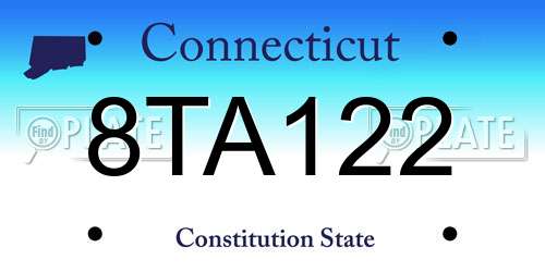 8TA122 Connecticut License Plate
