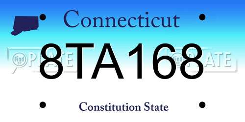 8TA168 Connecticut License Plate