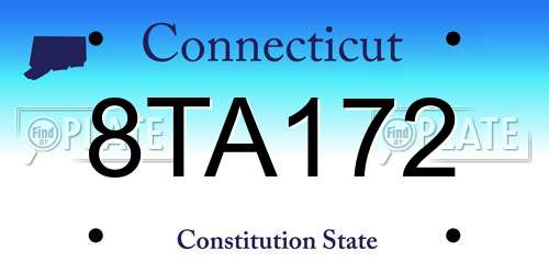 8TA172 Connecticut License Plate
