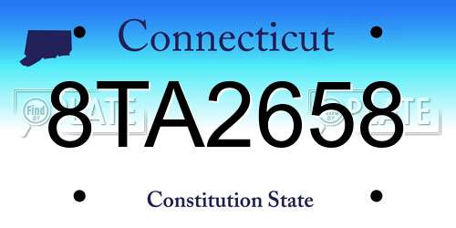 8TA2658 Connecticut License Plate