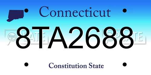 8TA2688 Connecticut License Plate