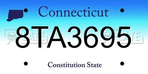 8TA3695 Connecticut License Plate