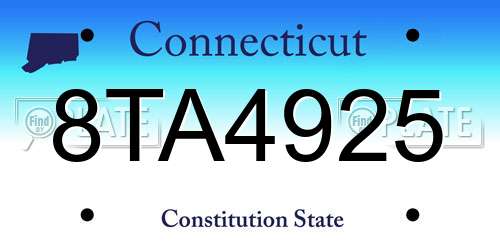 8TA4925 Connecticut License Plate
