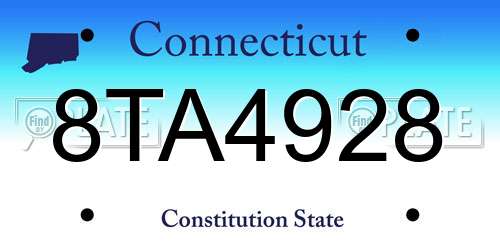 8TA4928 Connecticut License Plate