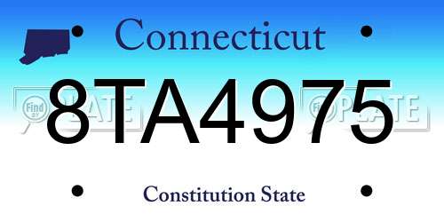 8TA4975 Connecticut License Plate
