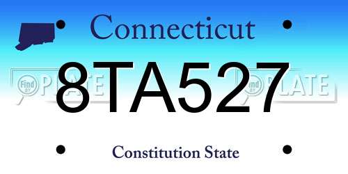 8TA527 Connecticut License Plate