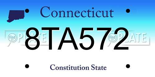 8TA572 Connecticut License Plate