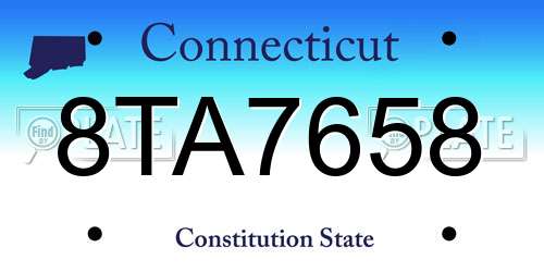 8TA7658 Connecticut License Plate