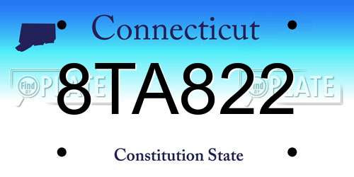 8TA822 Connecticut License Plate