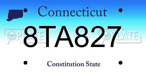 8TA827 Connecticut License Plate