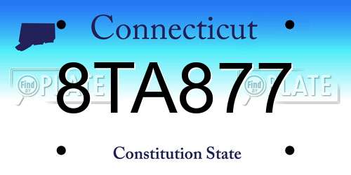 8TA877 Connecticut License Plate