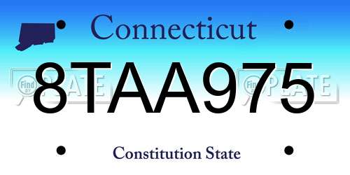 8TAA975 Connecticut License Plate