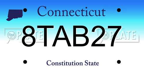 8TAB27 Connecticut License Plate