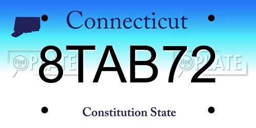 8TAB72 Connecticut License Plate