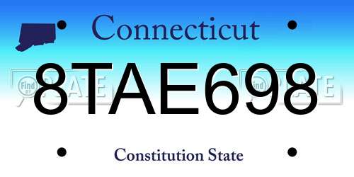 8TAE698 Connecticut License Plate