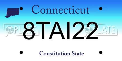 8TAI22 Connecticut License Plate