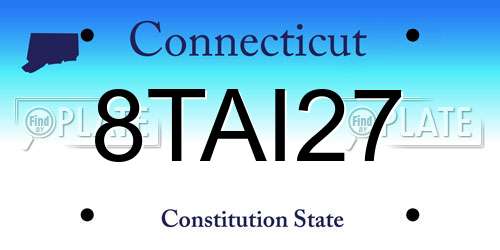 8TAI27 Connecticut License Plate