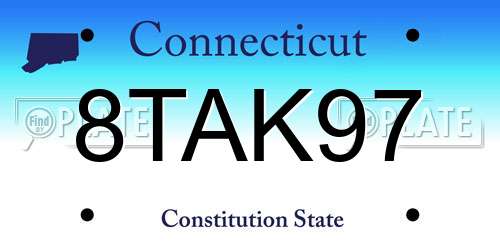 8TAK97 Connecticut License Plate