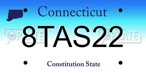 8TAS22 Connecticut License Plate