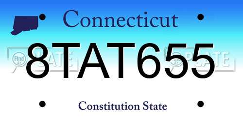 8TAT655 Connecticut License Plate