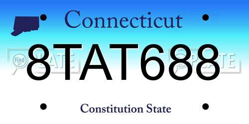 8TAT688 Connecticut License Plate