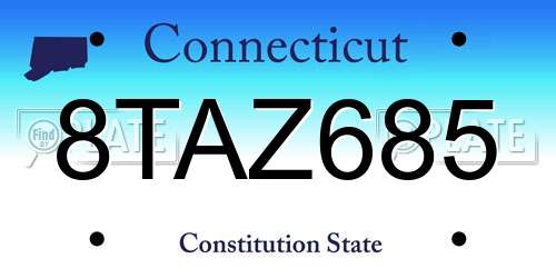 8TAZ685 Connecticut License Plate