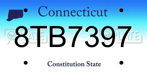 8TB7397 Connecticut License Plate
