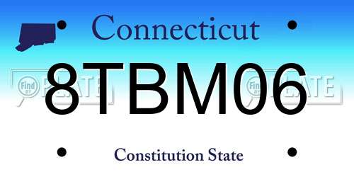 8TBM06 Connecticut License Plate