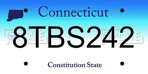 8TBS242 Connecticut License Plate
