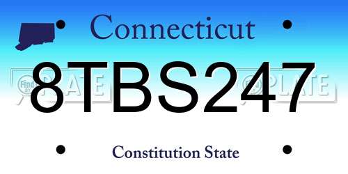 8TBS247 Connecticut License Plate
