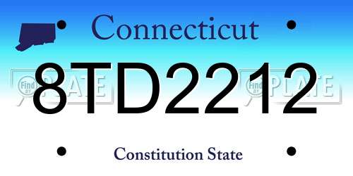 8TD2212 Connecticut License Plate