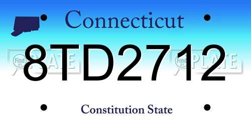 8TD2712 Connecticut License Plate