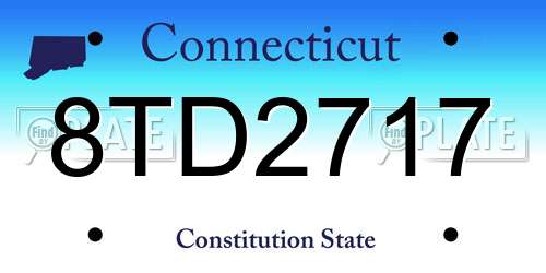 8TD2717 Connecticut License Plate