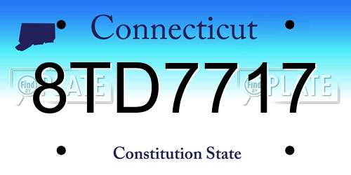 8TD7717 Connecticut License Plate