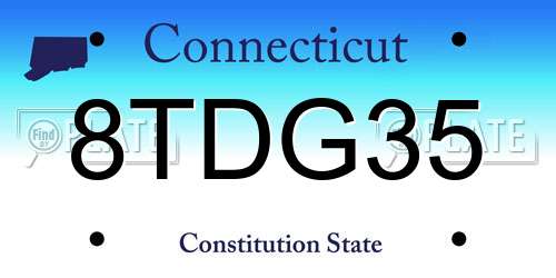 8TDG35 Connecticut License Plate