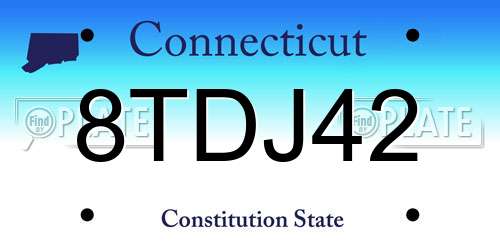 8TDJ42 Connecticut License Plate