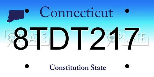 8TDT217 Connecticut License Plate